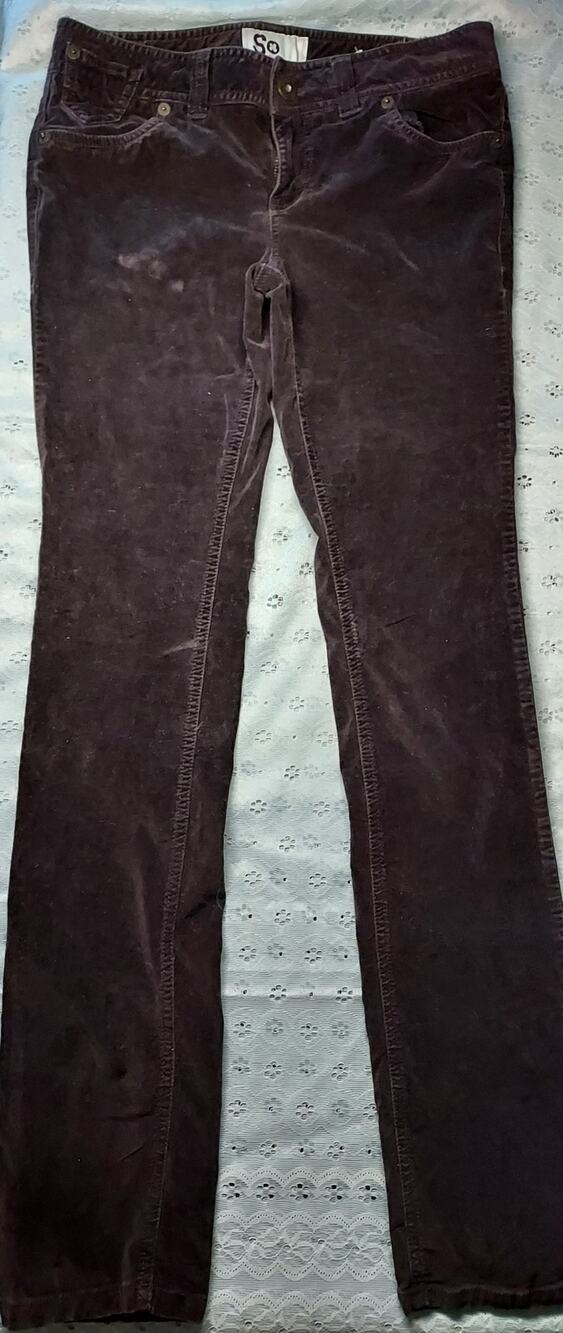 SO Y2K Brown Velvet Juniors Low Rise Skinny Jeans Size 7